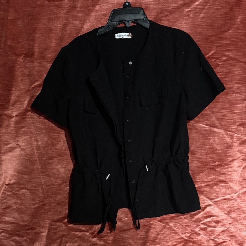 Calvin Klein Black Short Sleeve Blouse